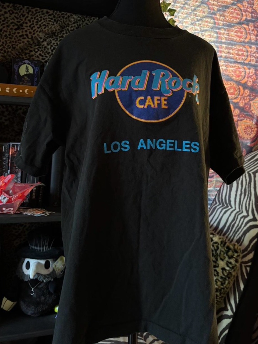 vintage 90s single stitch Hard Rock Cafe Black Tee with Blue and Orange Logo